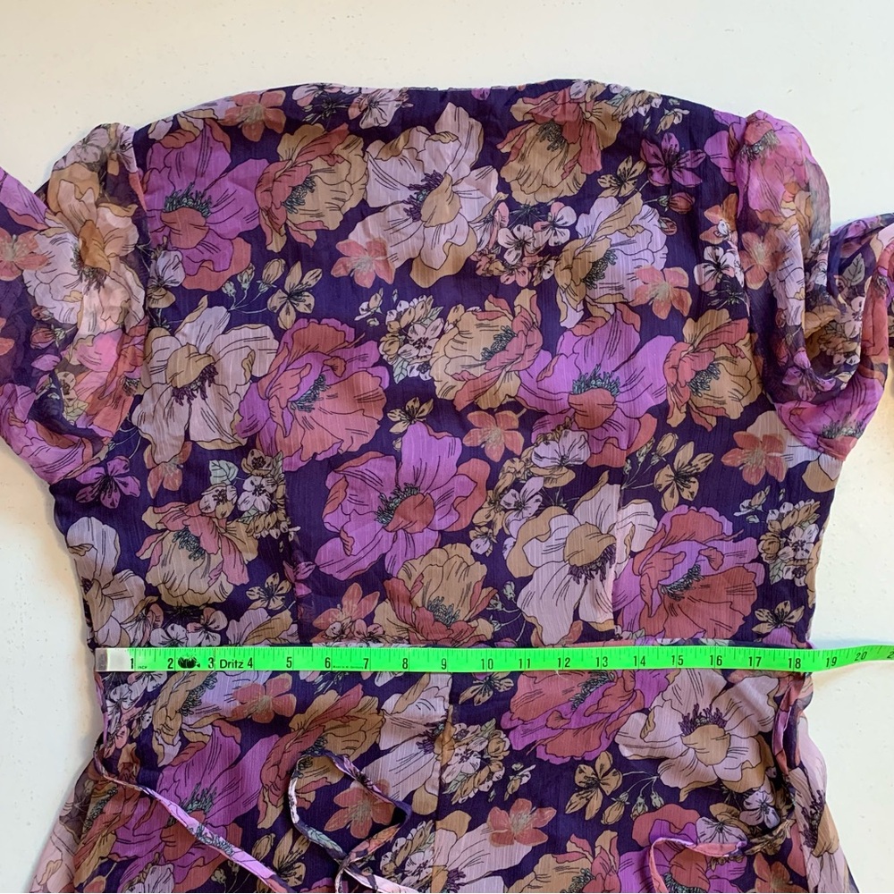 Lulus XL Feeling Sweet Purple Floral Print Long Sleeve Wrap Maxi Dress NWT - Picture 14 of 16